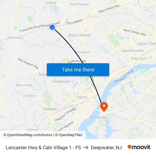 Lancaster Hwy & Caln Village 1 - FS to Deepwater, NJ map