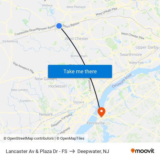 Lancaster Av & Plaza Dr - FS to Deepwater, NJ map