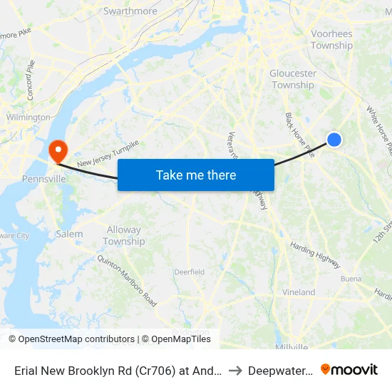 Erial New Brooklyn Rd (Cr706) at Andrews Rd to Deepwater, NJ map