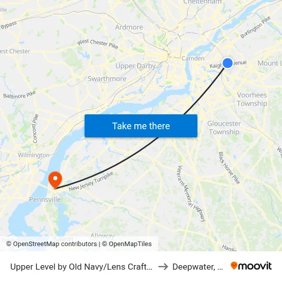 Upper Level by Old Navy/Lens Crafters to Deepwater, NJ map