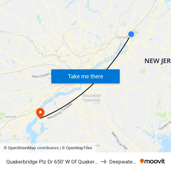 Quakerbridge Plz Dr 650' W Of Quakerbridge Rd to Deepwater, NJ map