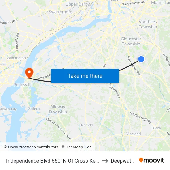 Independence Blvd 550' N Of Cross Keys Rd. (Cr689) to Deepwater, NJ map