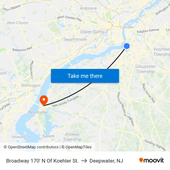 Broadway 170' N Of Koehler St. to Deepwater, NJ map
