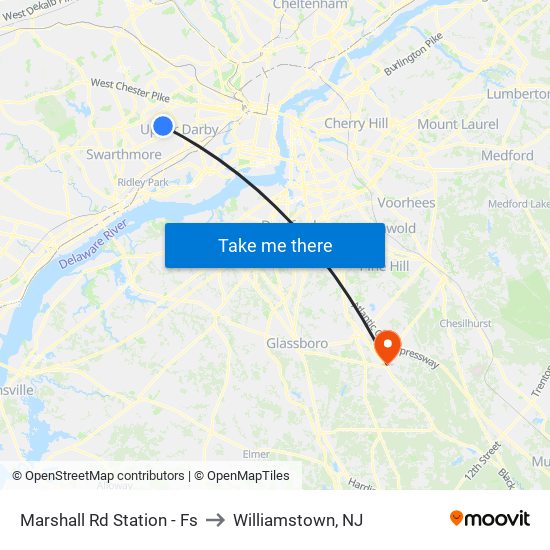 Marshall Rd Station - Fs to Williamstown, NJ map