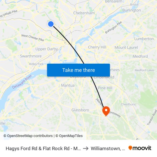 Hagys Ford Rd & Flat Rock Rd - Mbfs to Williamstown, NJ map