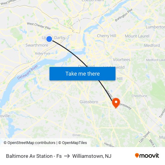 Baltimore Av Station - Fs to Williamstown, NJ map