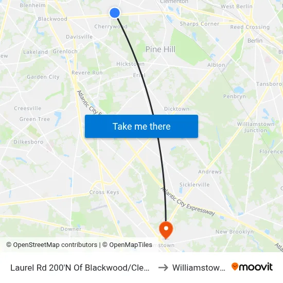 Laurel Rd 200'N Of Blackwood/Clementon Rd to Williamstown, NJ map