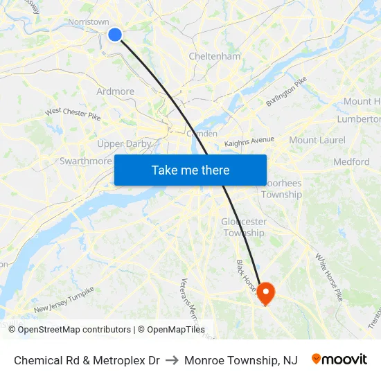 Chemical Rd & Metroplex Dr to Monroe Township, NJ map