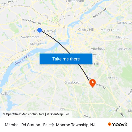 Marshall Rd Station - Fs to Monroe Township, NJ map