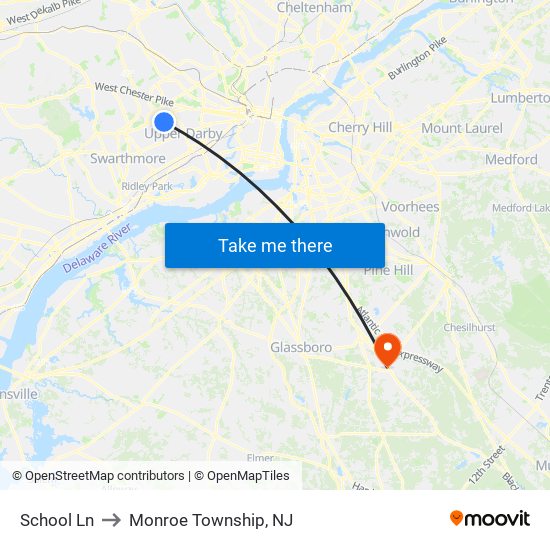 School Ln to Monroe Township, NJ map