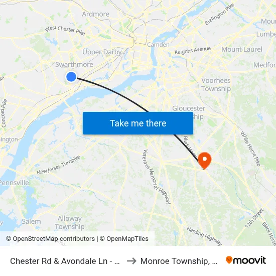 Chester Rd & Avondale Ln - FS to Monroe Township, NJ map