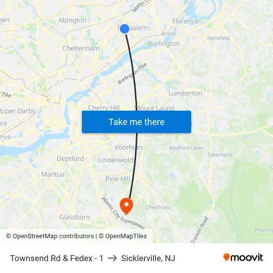 Townsend Rd & Fedex - 1 to Sicklerville, NJ map