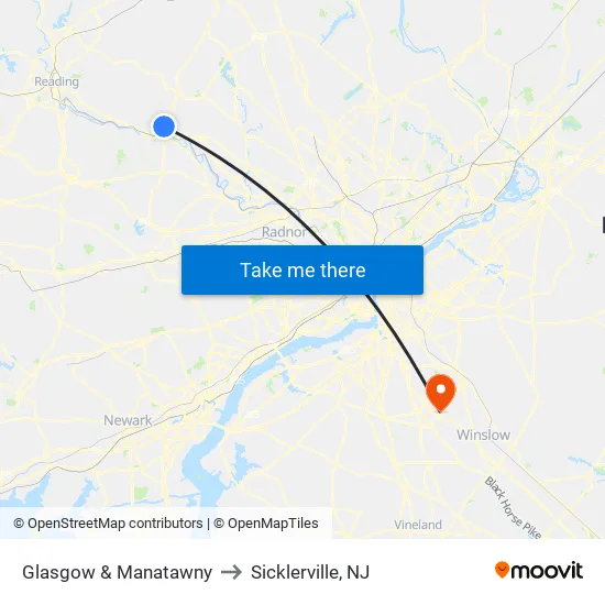 Glasgow & Manatawny to Sicklerville, NJ map