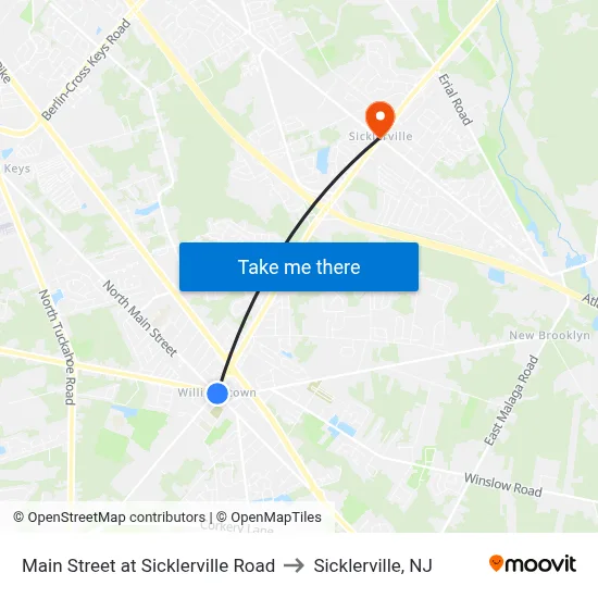 Main Street at Sicklerville Road to Sicklerville, NJ map