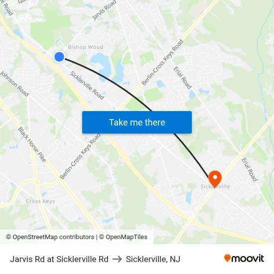 Jarvis Rd at Sicklerville Rd to Sicklerville, NJ map