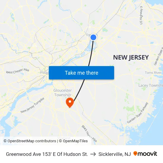 Greenwood Ave 153' E Of Hudson St. to Sicklerville, NJ map