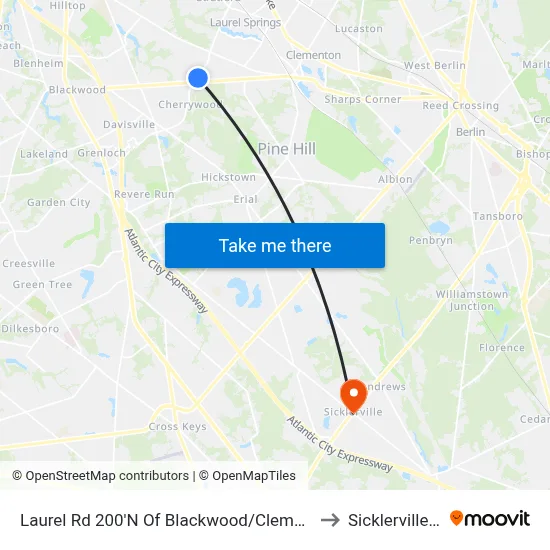 Laurel Rd 200'N Of Blackwood/Clementon Rd to Sicklerville, NJ map