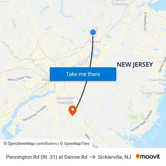 Pennington Rd (Rt. 31)  at Denow Rd to Sicklerville, NJ map