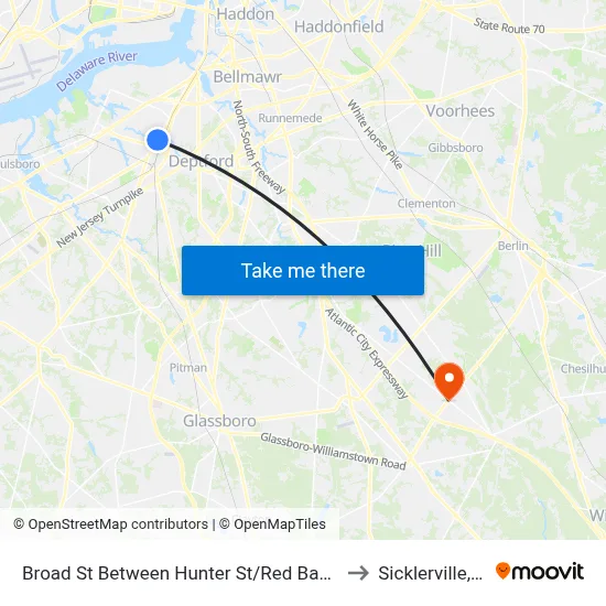 Broad St Between Hunter St/Red Bank Ave to Sicklerville, NJ map