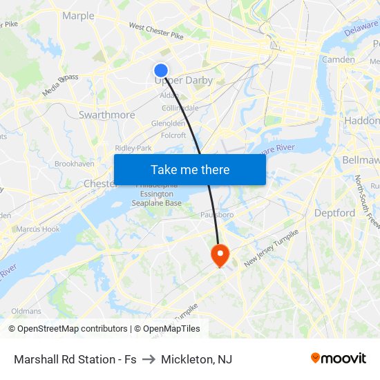 Marshall Rd Station - Fs to Mickleton, NJ map