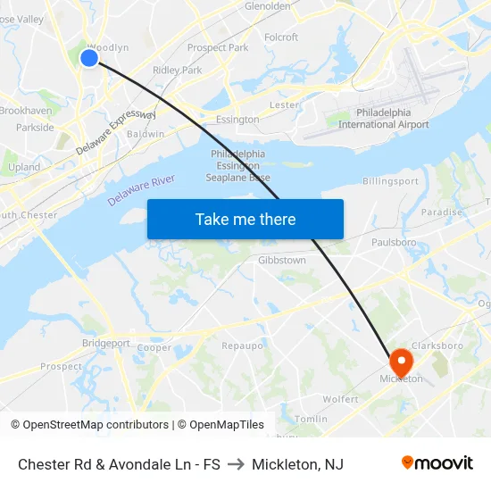 Chester Rd & Avondale Ln - FS to Mickleton, NJ map