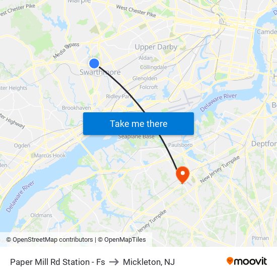 Paper Mill Rd Station - Fs to Mickleton, NJ map