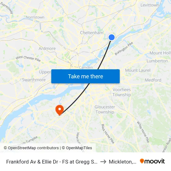 Frankford Av & Ellie Dr - FS at Gregg St Loop to Mickleton, NJ map