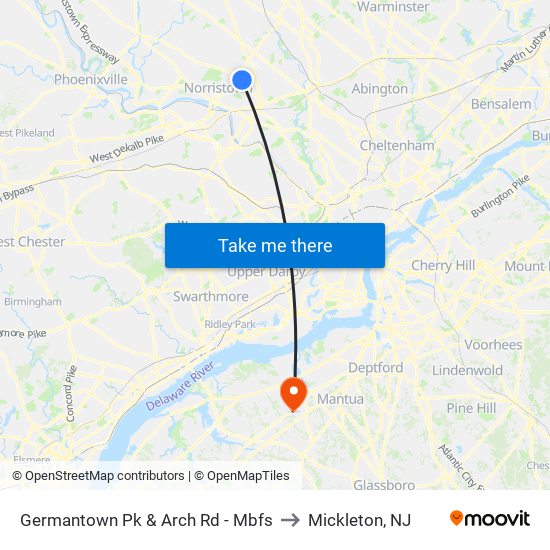 Germantown Pk & Arch Rd - Mbfs to Mickleton, NJ map