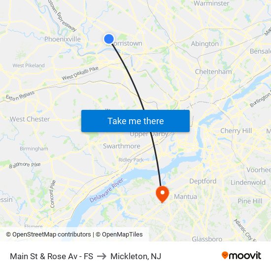 Main St & Rose Av - FS to Mickleton, NJ map