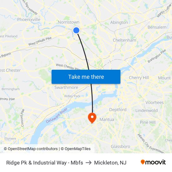 Ridge Pk & Industrial Way - Mbfs to Mickleton, NJ map