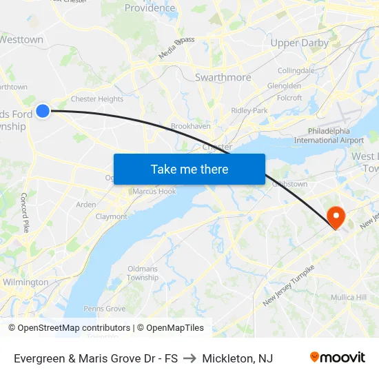 Evergreen & Maris Grove Dr - FS to Mickleton, NJ map