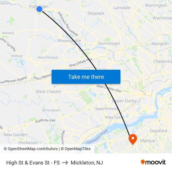 High St & Evans St - FS to Mickleton, NJ map