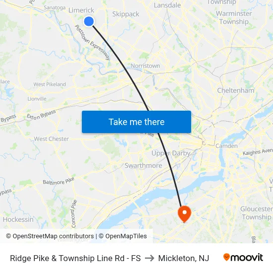 Ridge Pike & Township Line Rd - FS to Mickleton, NJ map