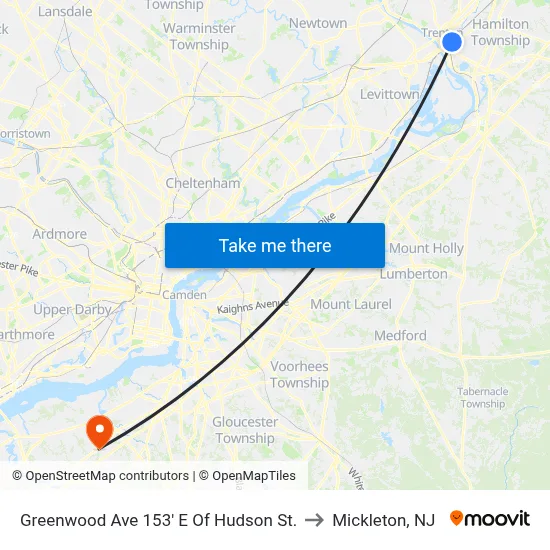 Greenwood Ave 153' E Of Hudson St. to Mickleton, NJ map