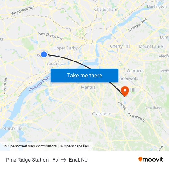 Pine Ridge Station - Fs to Erial, NJ map