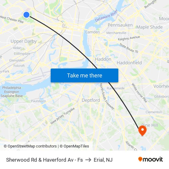 Sherwood Rd & Haverford Av - Fs to Erial, NJ map