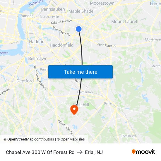 Chapel Ave 300'W Of Forest Rd to Erial, NJ map