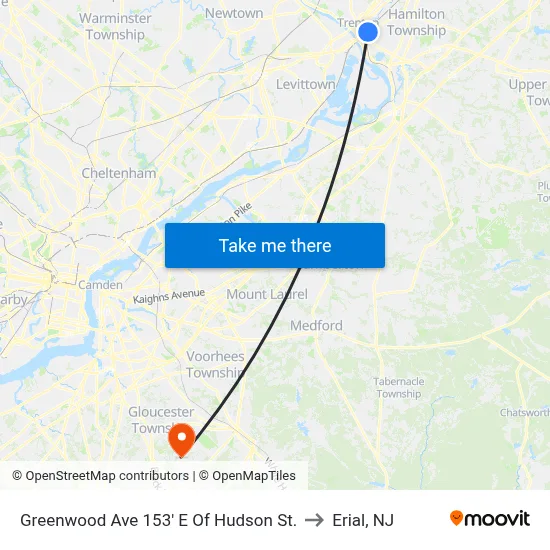 Greenwood Ave 153' E Of Hudson St. to Erial, NJ map