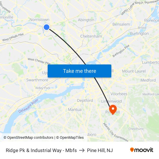 Ridge Pk & Industrial Way - Mbfs to Pine Hill, NJ map