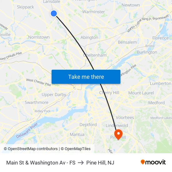 Main St & Washington Av - FS to Pine Hill, NJ map