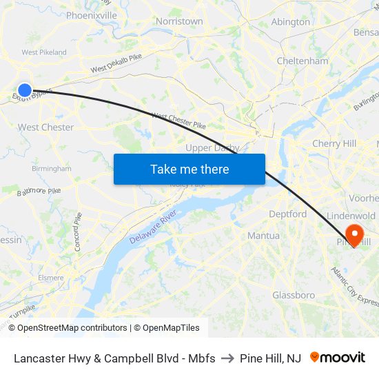 Lancaster Hwy & Campbell Blvd - Mbfs to Pine Hill, NJ map