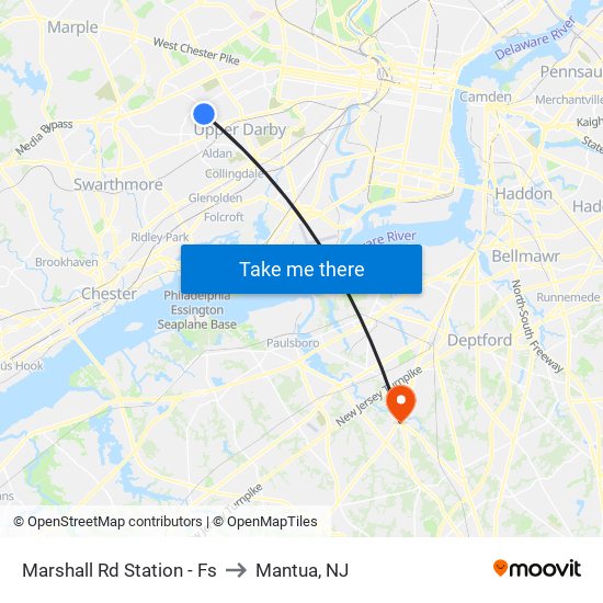 Marshall Rd Station - Fs to Mantua, NJ map