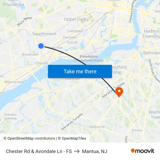 Chester Rd & Avondale Ln - FS to Mantua, NJ map