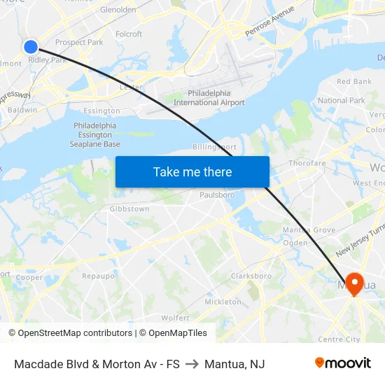 Macdade Blvd & Morton Av - FS to Mantua, NJ map