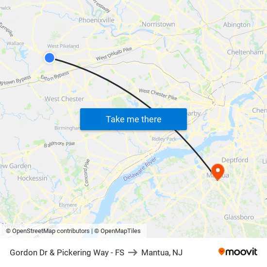 Gordon Dr & Pickering Way - FS to Mantua, NJ map