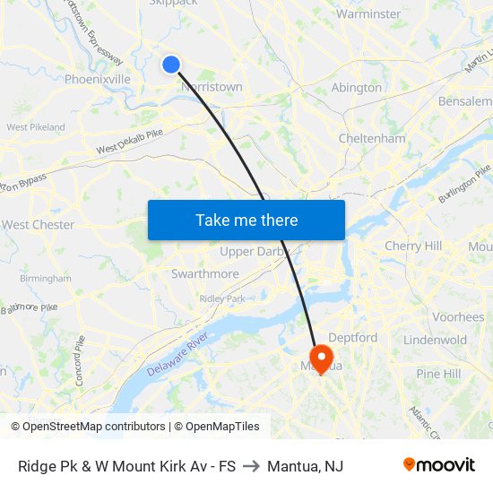 Ridge Pk & W Mount Kirk Av - FS to Mantua, NJ map