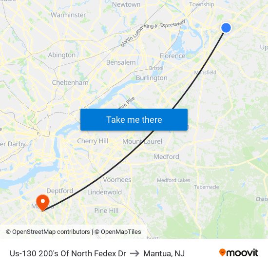 Us-130 200's Of North Fedex Dr to Mantua, NJ map