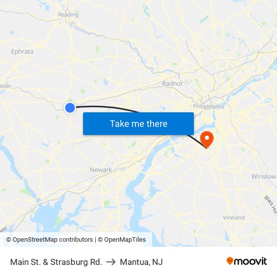 Main St. & Strasburg Rd. to Mantua, NJ map