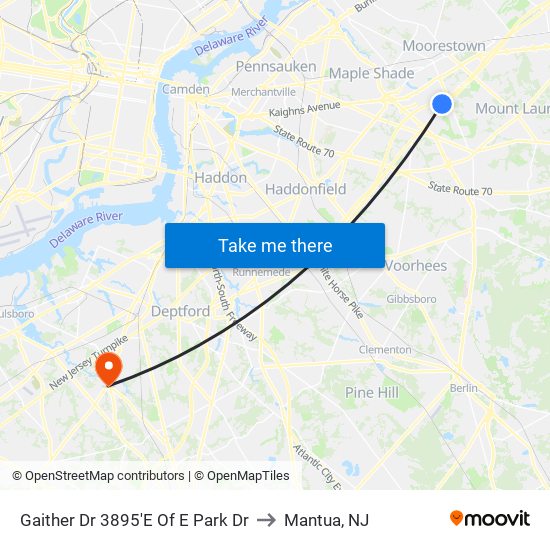 Gaither Dr 3895'E Of E Park Dr to Mantua, NJ map