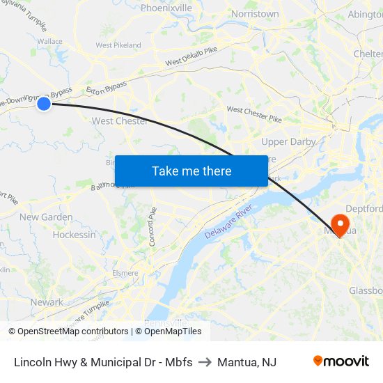 Lincoln Hwy & Municipal Dr - Mbfs to Mantua, NJ map